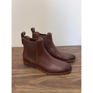 Coach Mens CP800 Brown Leather Chelsea Boots Size 7D Almond Toe Pull On
